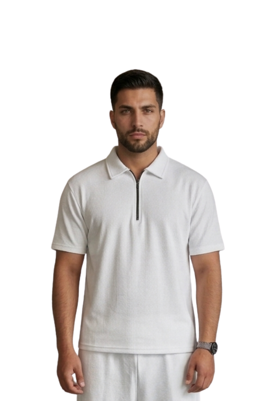 Zipper White Thermal Tracksuit