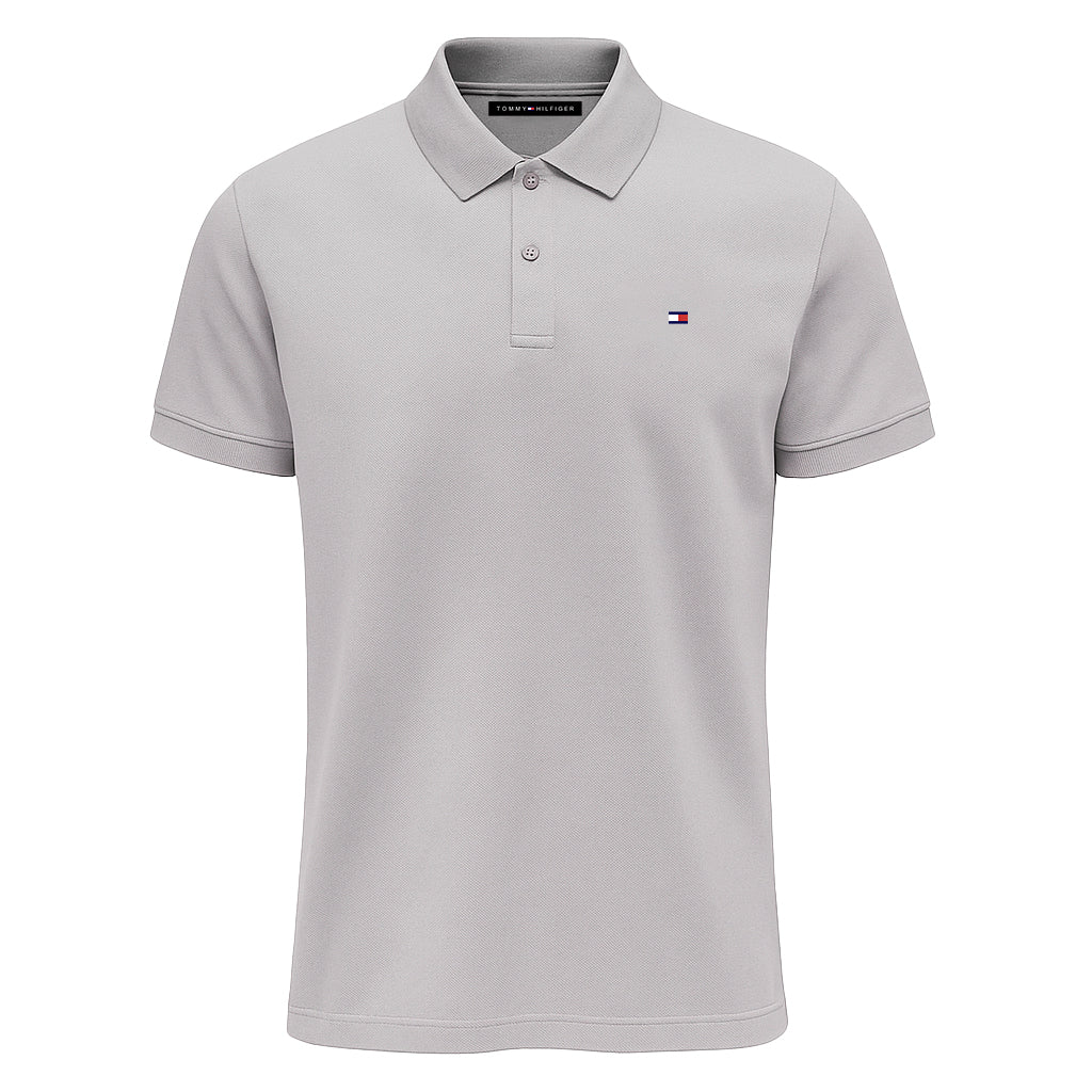 Tommy Hilfiger Men’s Classic Polo Shirt – Iconic Style, All-Day Comfort Grey Color